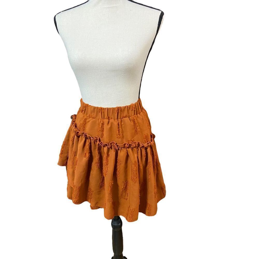 𝅺WOMENS rust colored asymmetrical skirt by Cider size xs